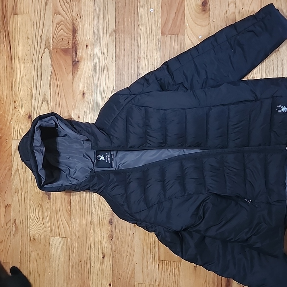 Spyder women's large black puffer jacket